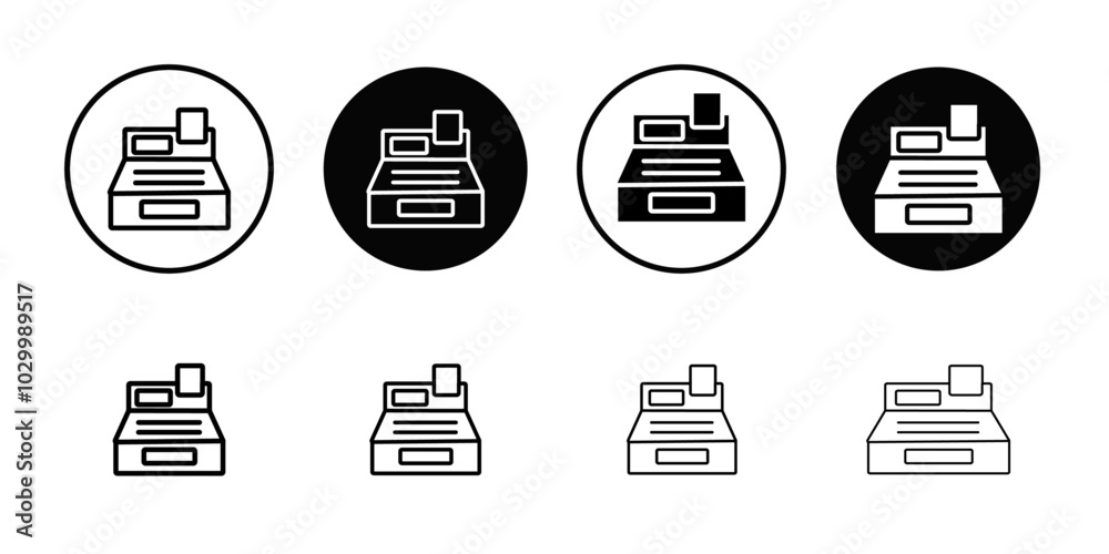 Cash register icon Outline vector for web ui
