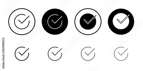 Check mark icon Outline vector for web ui