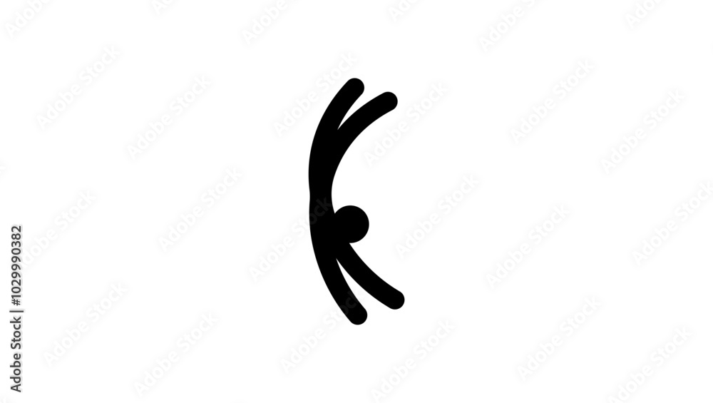 man doing somersault, black isolated silhouette man doing somersault, black isolated silhouette