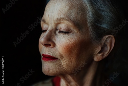 Aging with Grace Image, Ideal for Beauty Campaigns.,