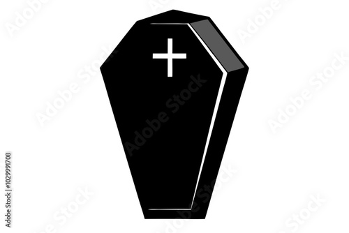 Coffin | isolated vector silhouette illustration on white background