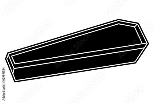 Coffin | isolated vector silhouette illustration on white background