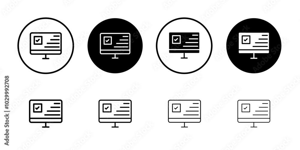Online exam test icon Outline vector for web ui Online exam test icon Outline vector for web ui