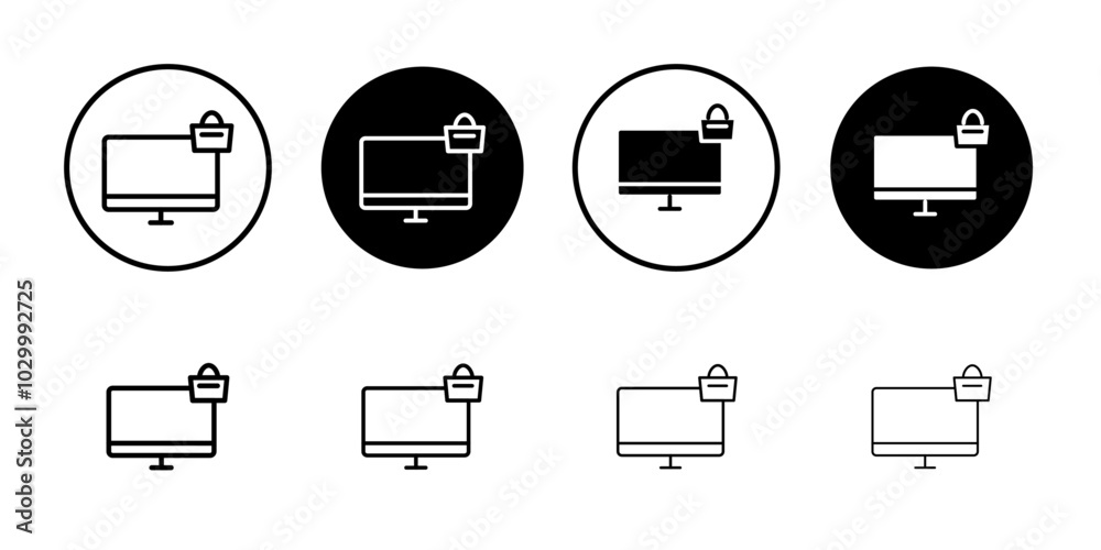 Online shopping icon Outline vector for web ui Online shopping icon Outline vector for web ui