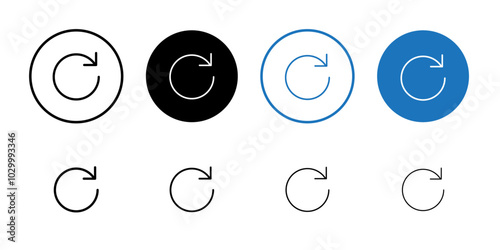 Reload button icon Outline vector for web ui