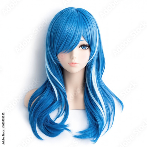 Blue Wig Isolated