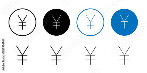 Yen Icon Outline vector for web ui