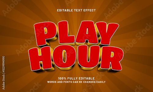 play hour editable text effects with a game and play theme