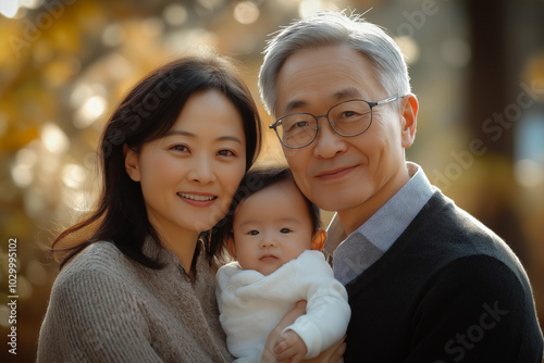 Chinese Family Of 3 Person