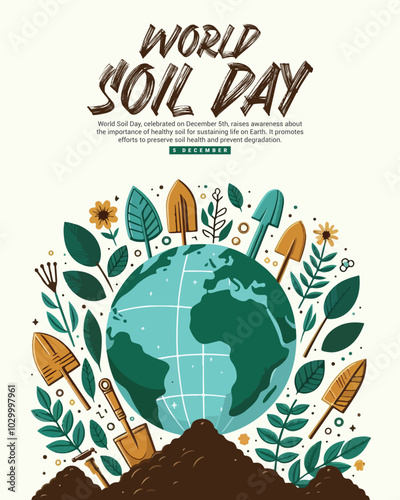 World Soil Day with soil fertility and soil restoration social media post banner template