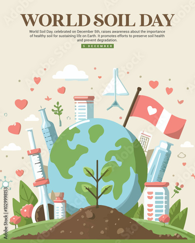 World Soil Day with soil fertility and soil restoration social media post banner template