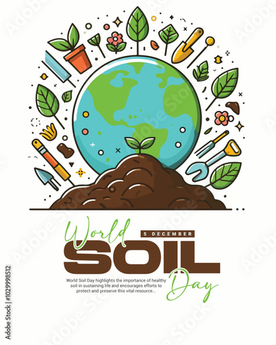 World Soil Day with soil fertility and soil restoration social media post banner template