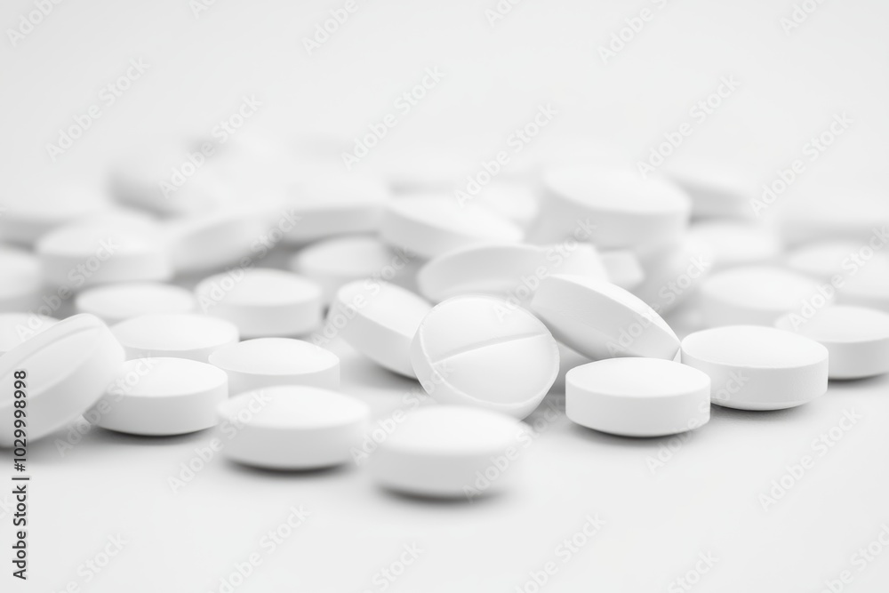Rotate perspective of white pills on white background, painkiller theme Express your unique essence on this concept., photo of Isolated on transparent background-- C100 Rotate perspective of white pills on white background, painkiller theme Express your unique essence on this concept., photo of Isolated on transparent background-- C100