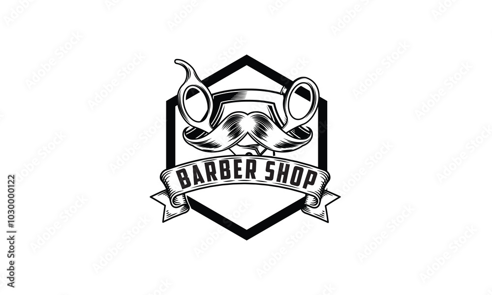 Fototapeta premium Barbershop, Barber, Haircut's salon vintage hipster logo templates, haircut's salon. Barber shop emblems templates. Vector illustration