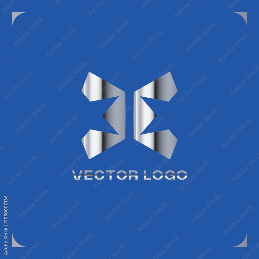 Obraz premium MODERN GEOMETRIC METALLIC GRAPHIC LOGO 