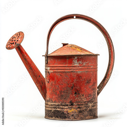 Red Watering Can Isolated