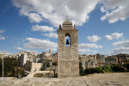 Gravina in Puglia on a sunny summer day, province of Bari, Apulia, southern Italy. Bell tower