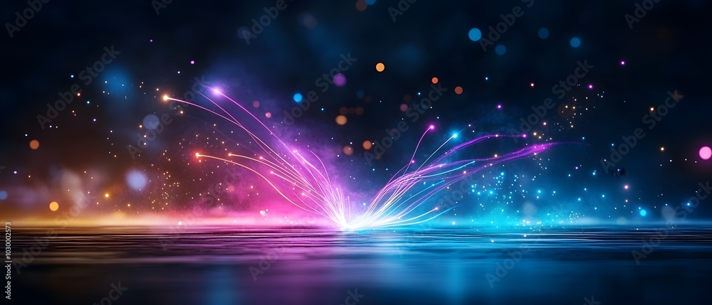 Vibrant Fireworks Burst Lighting Up the Dreamlike Cinematic Nightscape with Kaleidoscopic Colors Vibrant Fireworks Burst Lighting Up the Dreamlike Cinematic Nightscape with Kaleidoscopic Colors