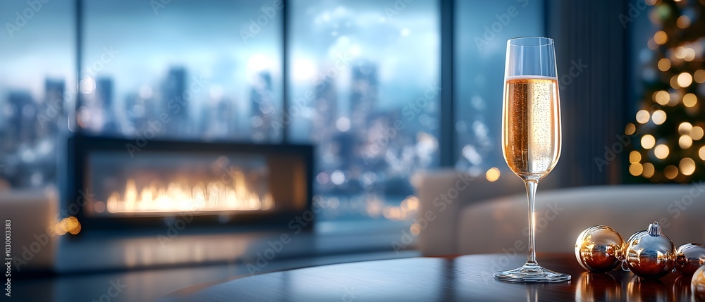 Elegant New Year s Party in a Cozy Modern Living Room with Champagne and Twinkling Decor Elegant New Year s Party in a Cozy Modern Living Room with Champagne and Twinkling Decor