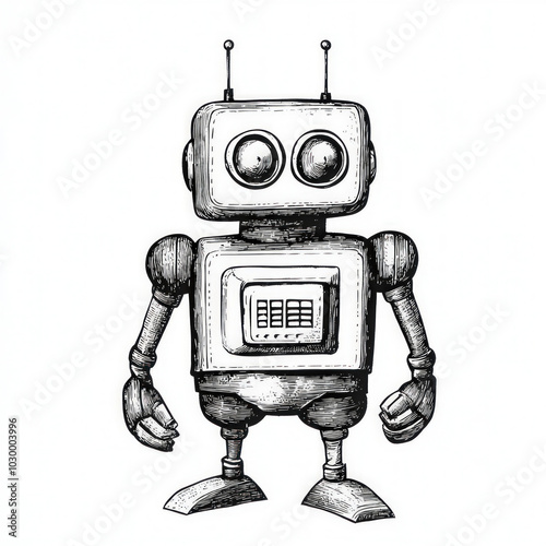 Vintage Robot Isolated