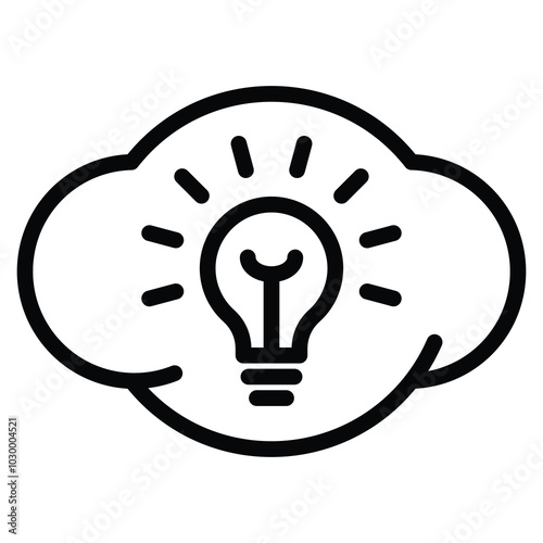 innovative idea cloud icon line vector illustration