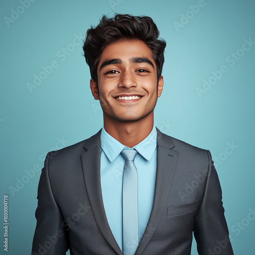 Portrait of an Indian male college student dressed in modern attire
