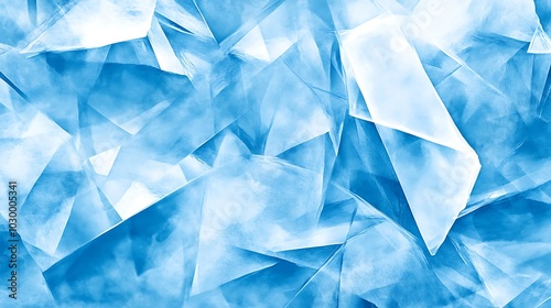 Abstract Blue Ice Crystal Texture Background, Digital Art, For Graphic Design, Web Design, Print Media, Decoration, And More