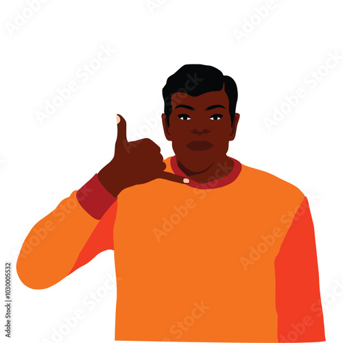 Stylish black man in elegant art style vector