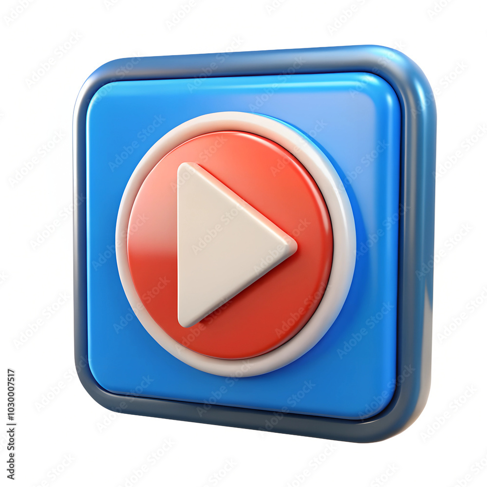 3d video player icon isolated on white background. 3d video player icon isolated on white background.