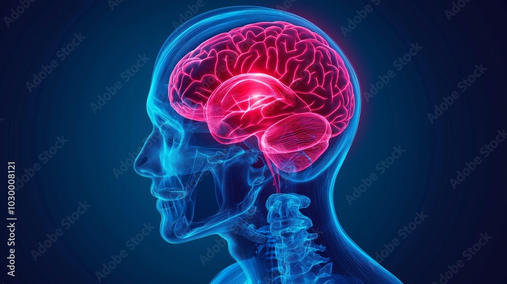 3D rendered illustration of a human brain 3D rendered illustration of a human brain