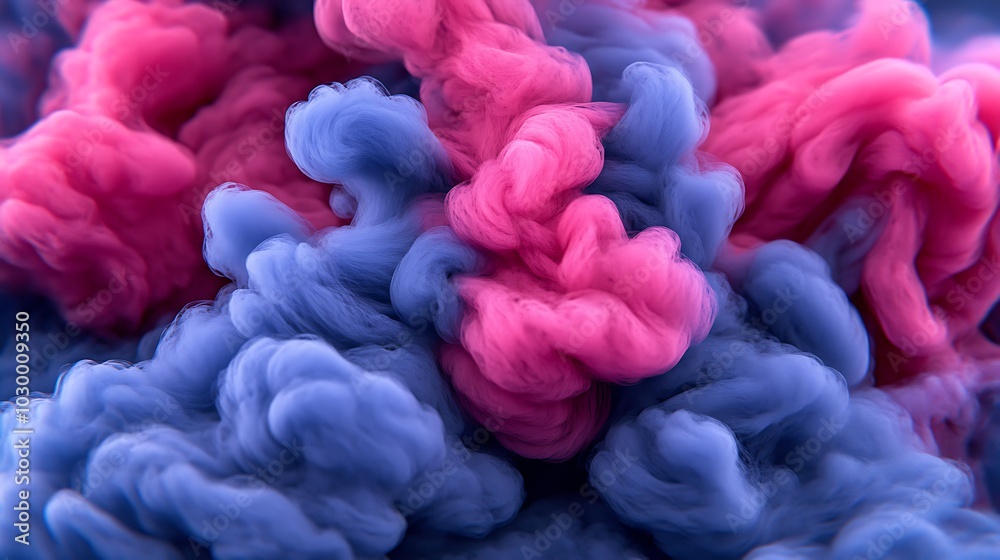 Abstract Swirling Colors of Pink and Blue Ink in Water, Great for Background, Graphic Design, and Artistic Projects Light Gradient Background with Room for Typography Abstract Swirling Colors of Pink and Blue Ink in Water, Great for Background, Graphic Design, and Artistic Projects Light Gradient Background with Room for Typography