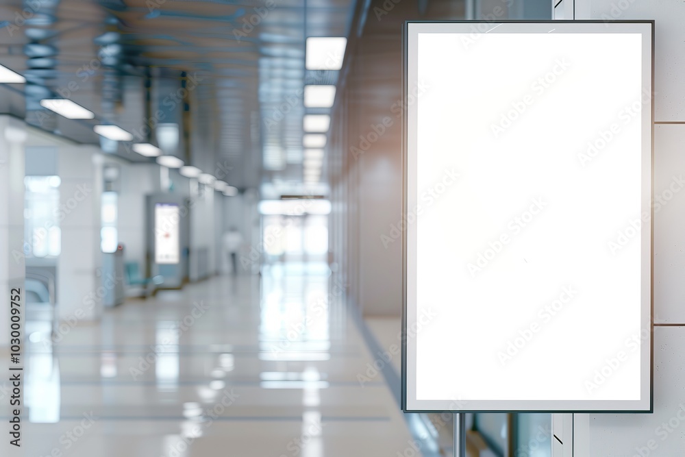 Mock-Up promotion poster displayed on the front of bright blur medical clinic, hospital interior background with defocused effect. Blank A4 white paper on abstract defocused luxury office corridor. Ad Mock-Up promotion poster displayed on the front of bright blur medical clinic, hospital interior background with defocused effect. Blank A4 white paper on abstract defocused luxury office corridor. Ad
