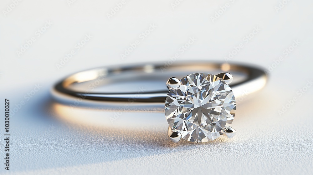 Exceptional rendition of a diamond ring, isolated on a pristine white backdrop. Meticulous craftsmanship and impeccable resolution accentuate its intricate design Exceptional rendition of a diamond ring, isolated on a pristine white backdrop. Meticulous craftsmanship and impeccable resolution accentuate its intricate design