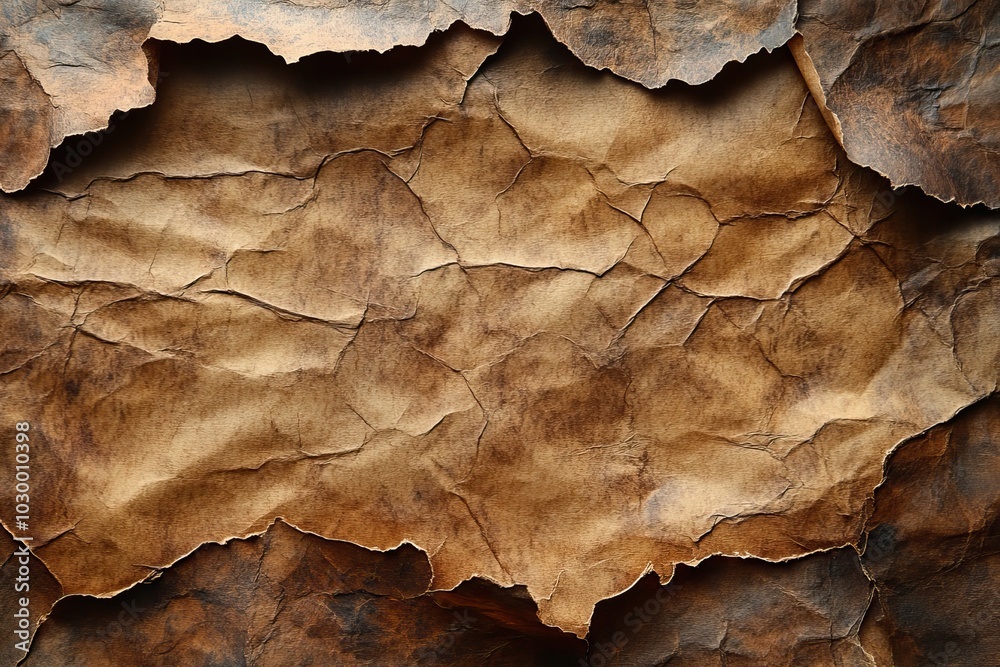 An aged brown rustic paper texture serves as a background. An aged brown rustic paper texture serves as a background.