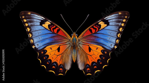 beautiful butterfly isolated on a black background