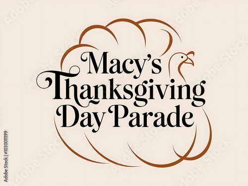 Macy's Thanksgiving Day Parade Logo with Turkey Outline