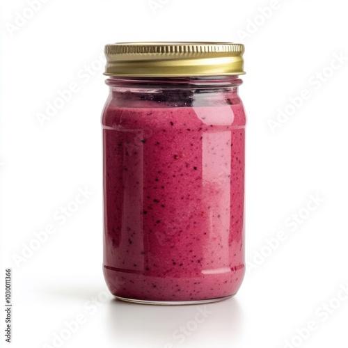 Refreshing berry smoothie in a jar - perfect for summer hydration and healthy living