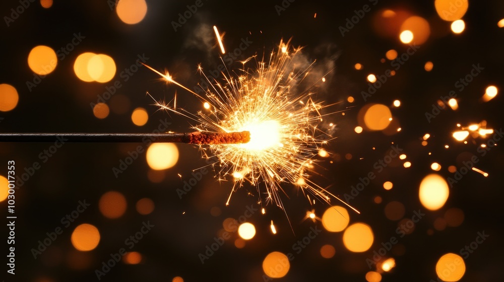 Fototapeta premium Sparkler illuminating a festive celebration