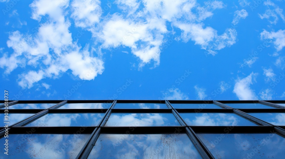 Reflected Clouds in a Glass Building Facade Reflected Clouds in a Glass Building Facade