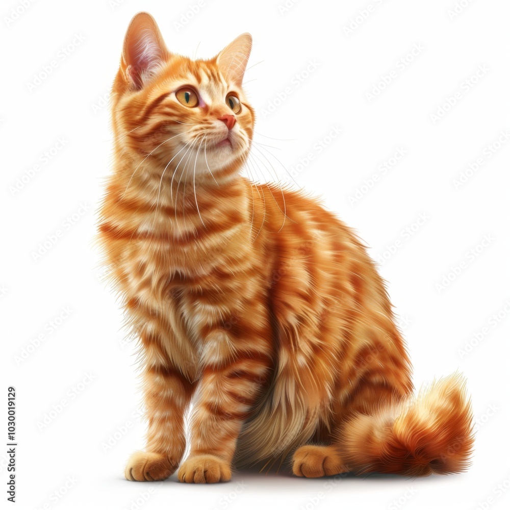 Obraz premium Cat drawing, kitten symbol, kitty isolated, draw pet, cat on white