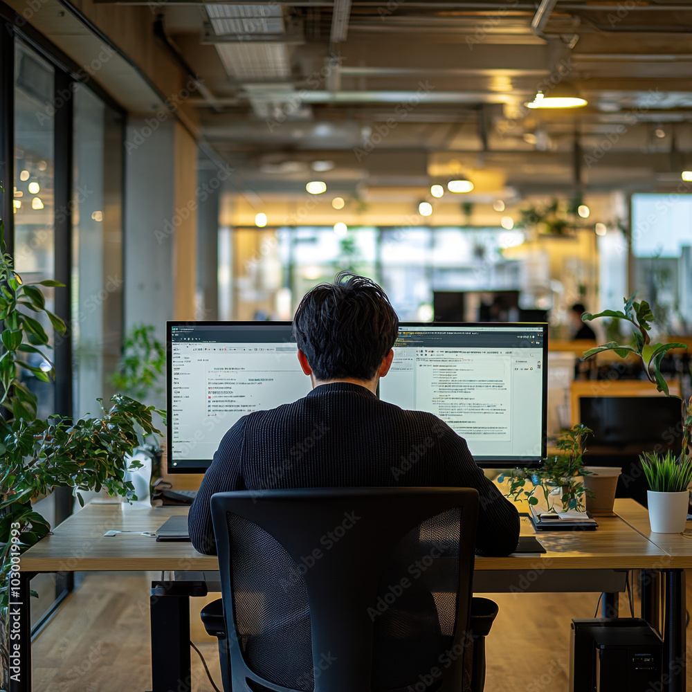 Fototapeta premium Determined Worker in Construction Environment