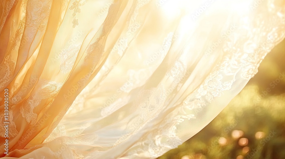 Soft Fabric Blowing in Gentle Breeze at Sunrise