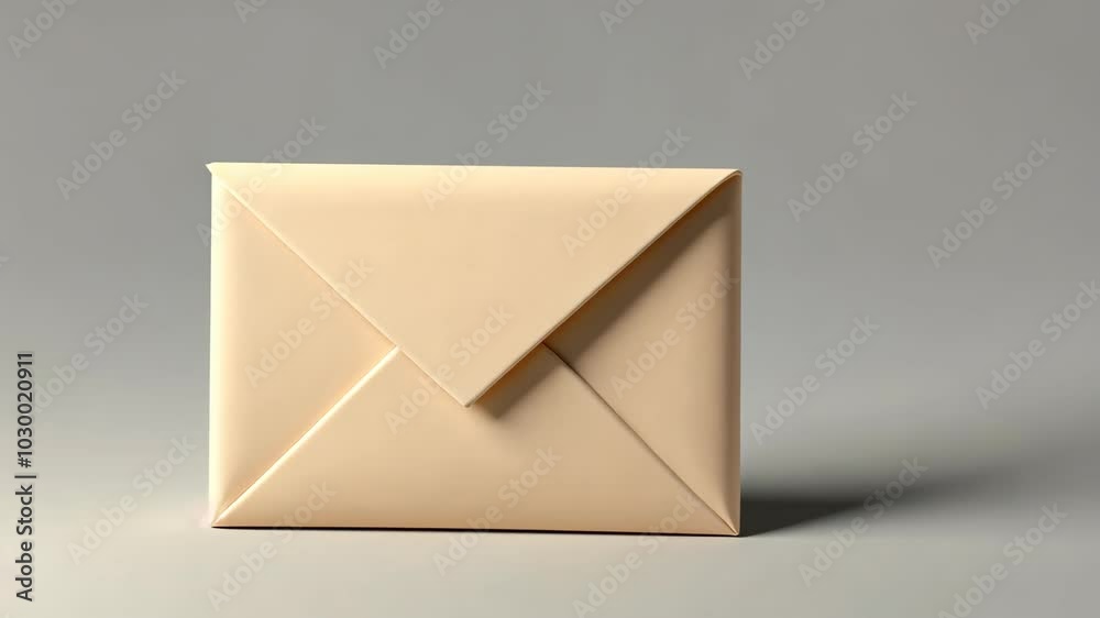 A plain, beige envelope sits on a gray surface A plain, beige envelope sits on a gray surface