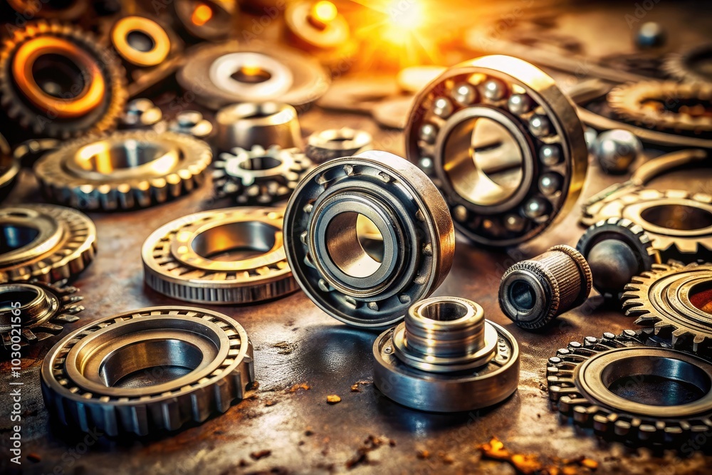 Obraz premium Delve into the essential mechanics of ball bearings and gears, highlighting their significance in achieving optimal efficiency and precision in engineering applications.
