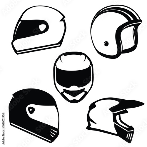 Silhouette Motorcycle Helmet Illustration photo