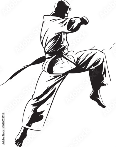 silhouette of a karate athlete