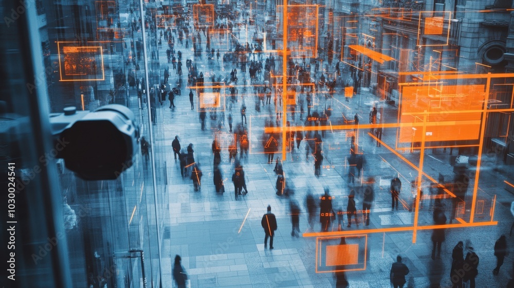 City surveillance camera with computer vision that recognizes objects and faces to identify threats and intelligent traffic control