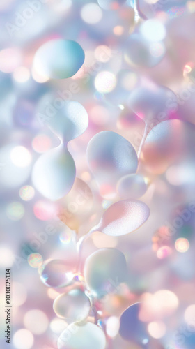 Soft pastel bubbles create dreamy, ethereal background with gentle blend of colors and light. This enchanting texture adds whimsical touch to any design