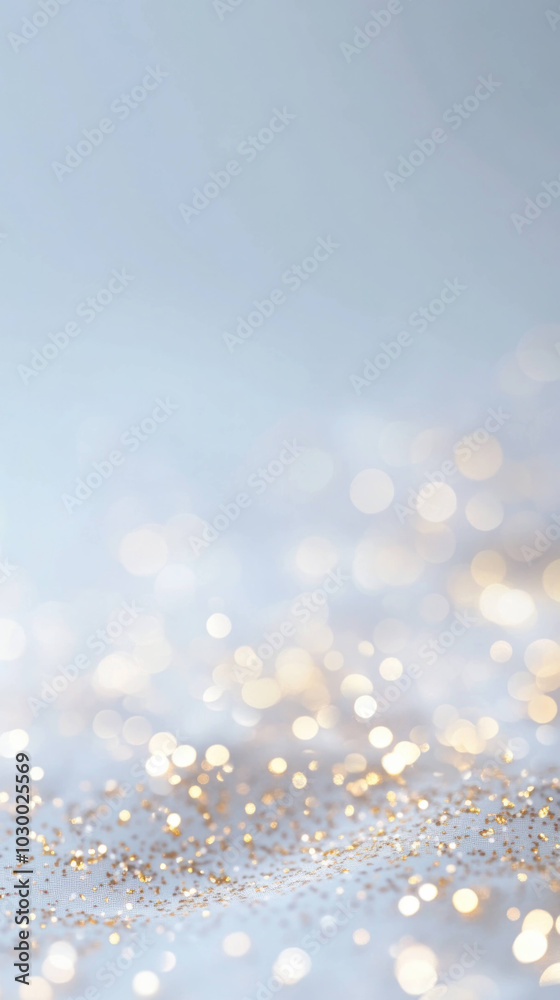 soft, dreamy background featuring shimmering golden bokeh lights on light blue surface, creating magical and festive atmosphere soft, dreamy background featuring shimmering golden bokeh lights on light blue surface, creating magical and festive atmosphere