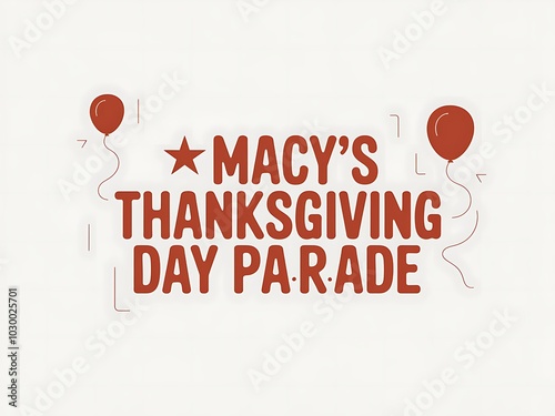 Macy's Thanksgiving Day Parade Logo with Red Balloons